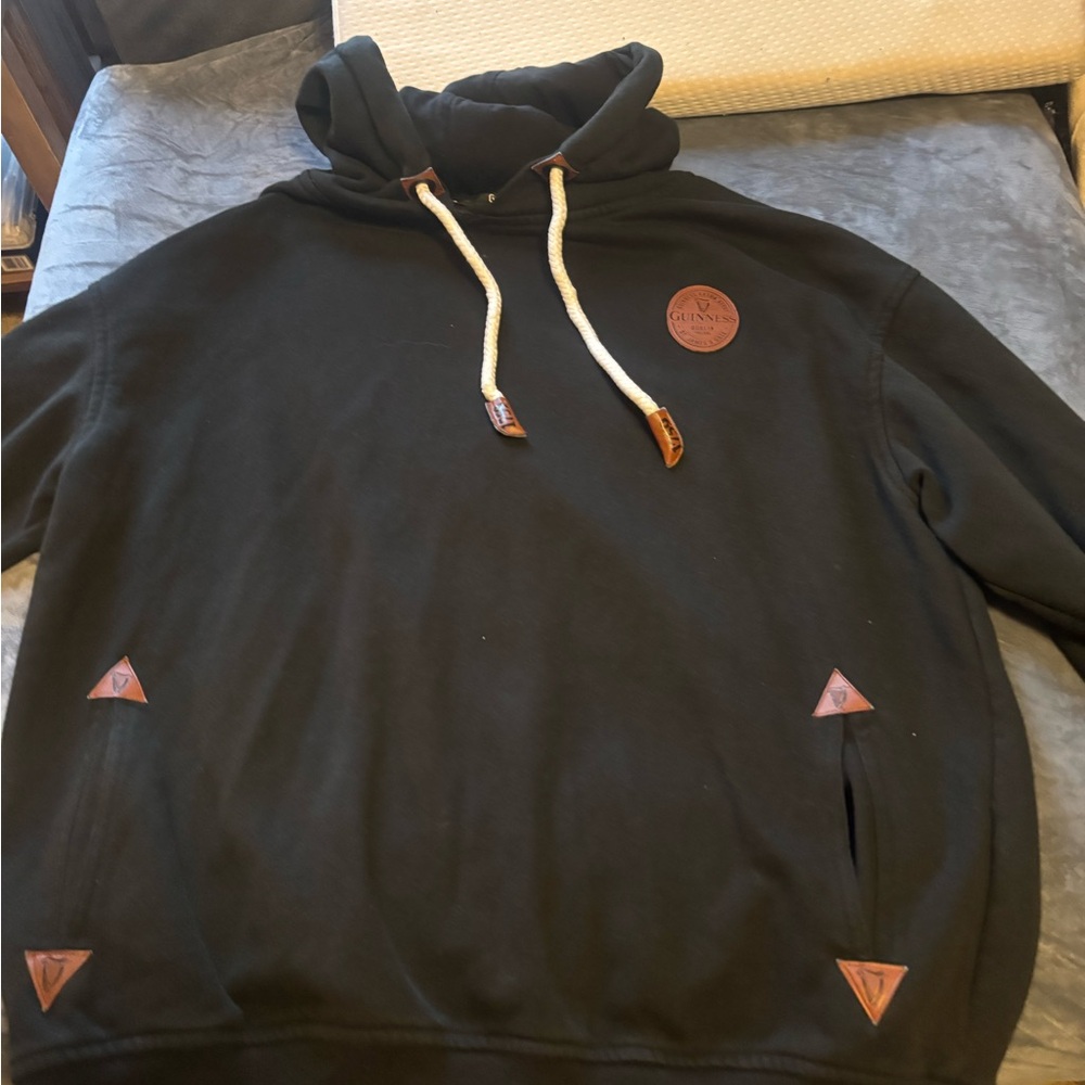 Guinness Black Hoodie with Subtle Accents